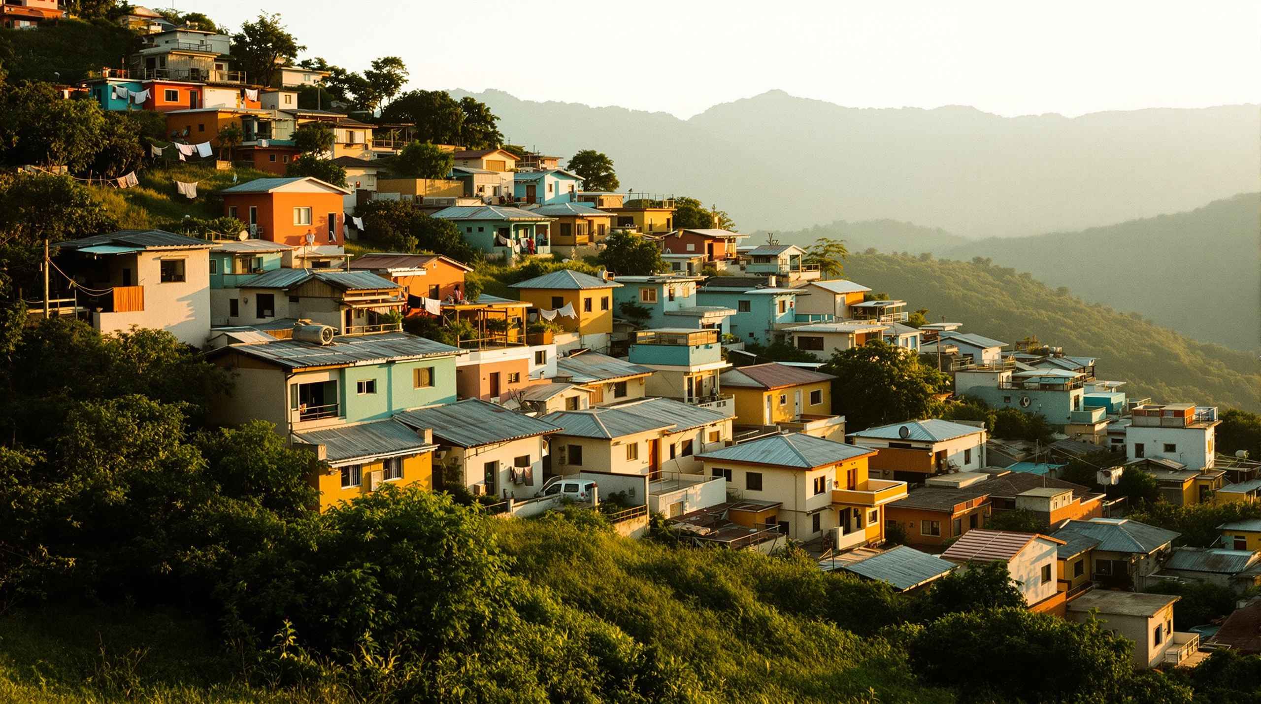 Hillside neighborhood of colorful houses in Tegucigalpa, Honduras